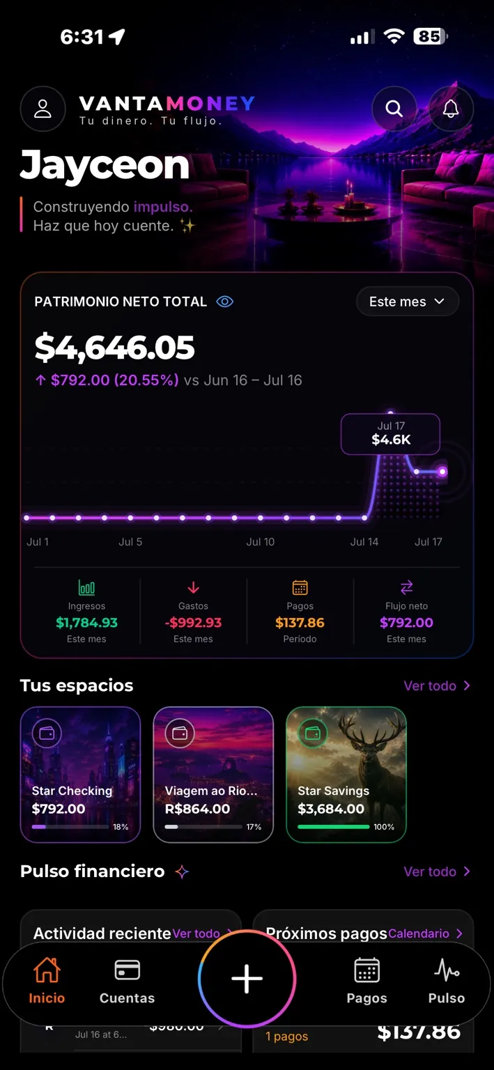 Panel en español — patrimonio neto total